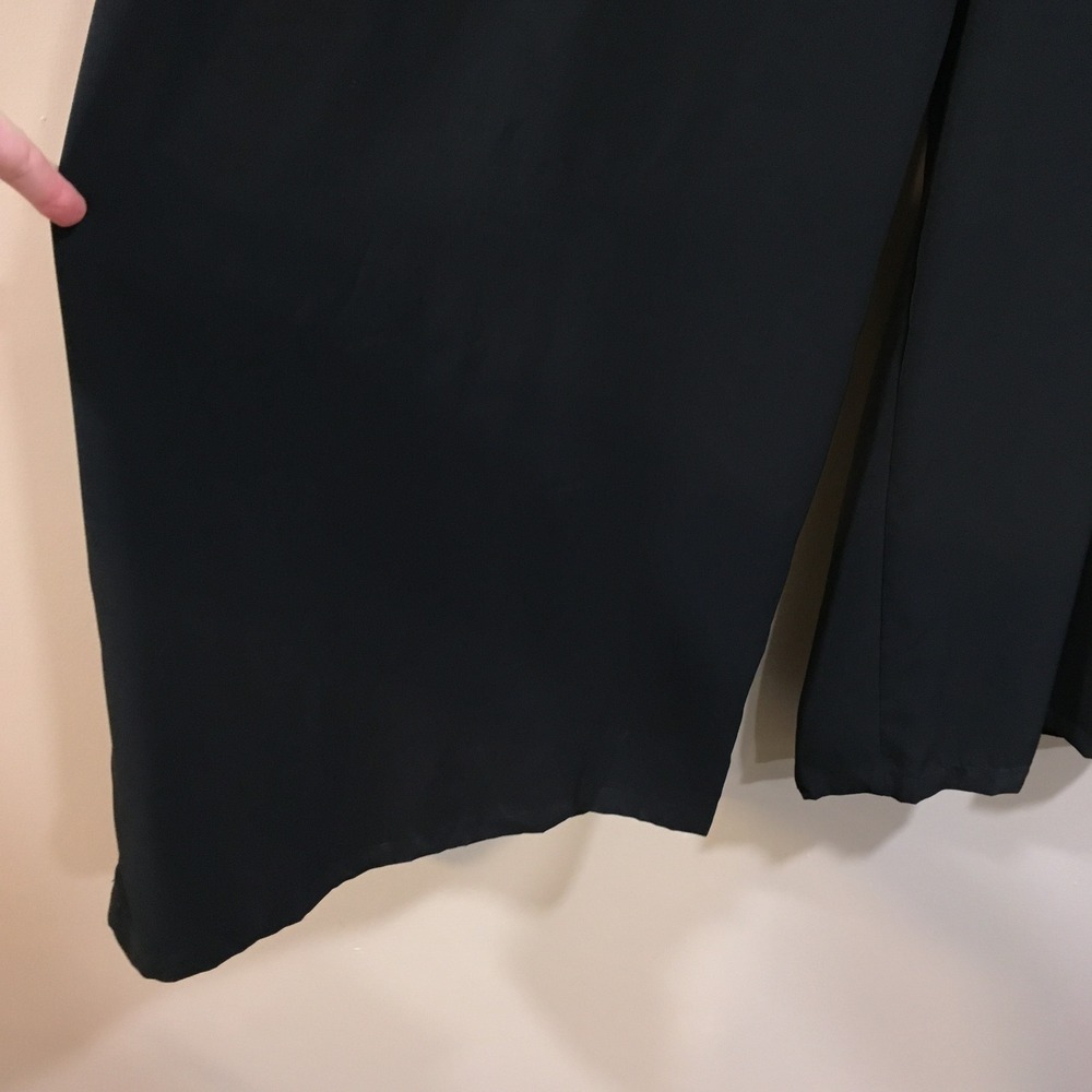 Ododos High Waist Super Wide Leg Pants Womens XL Black Minimalist Modern Capsule - Picture 2 of 13